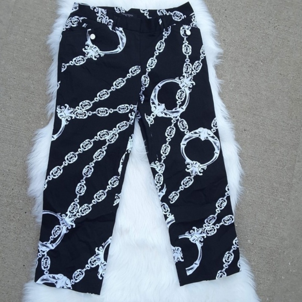Etcetera Chain Handcuff printed design pant sz 2